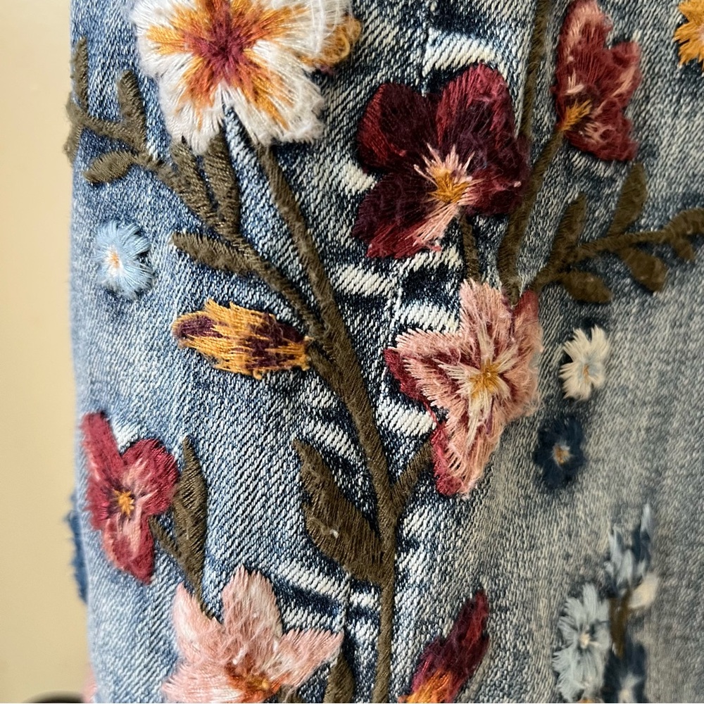 Driftwood Wyatt High Waist Embroidered Flare Jeans 28 x 34 - Picture 5 of 9